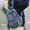 Denim Doppel-Schultertasche - Großes Fassungsvermögen - Schultasche für College-Studenten - Lässiger Rucksack für Herren