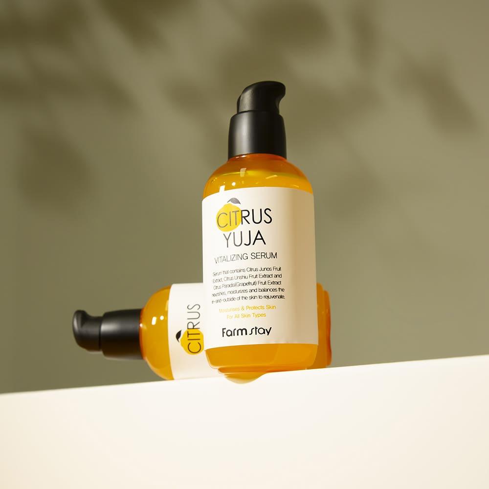 Farmstay Citrus Yuja Vitalizing Serum Brightening Hydrating 100ml