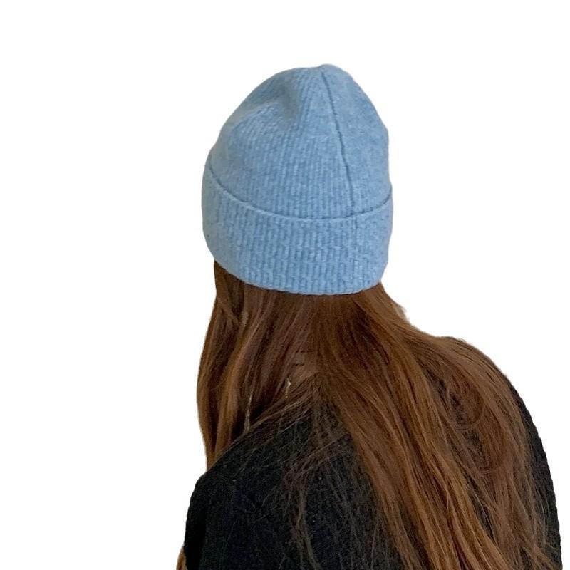 Soft Wool Hat Women's Face Small Cashmere Knitted Hat Casual Versatile Autumn and Winter Cold Ear Protection Hat