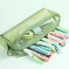 Simplicity Nylon Mesh Pencil Case for Kids Fashion Solid Color Stationery Organizer Portable Zipper Pen Bag Student Supplies