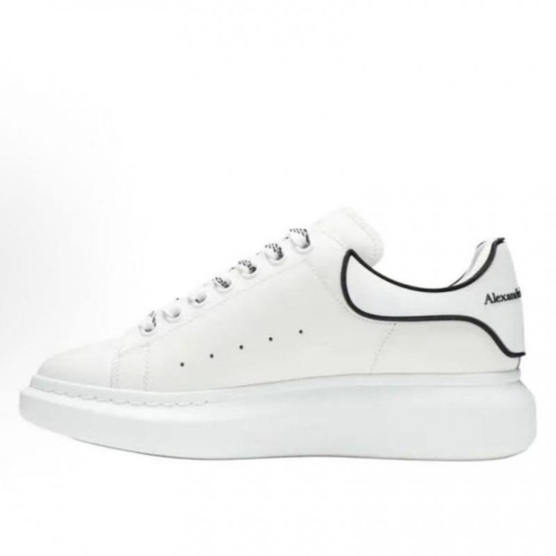Original Mcqueen White Shoes Cowhide Versatile Board Shoes Men'S And Women'S Platform Muffin Shoes Increased By 5Cm