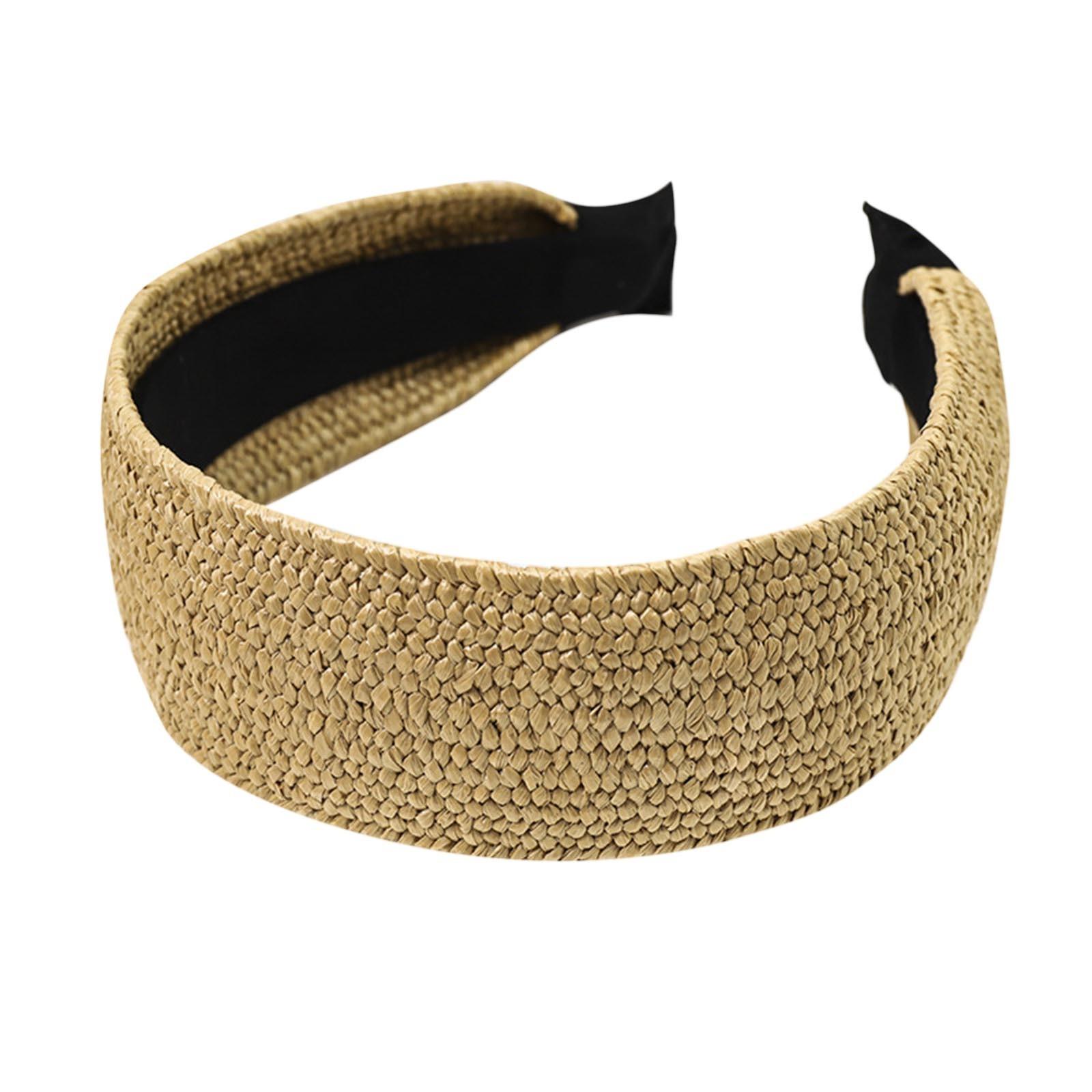 

Модная соломенная повязка на голову для женщин, обруч для волос, милая повязка на голову для девочек One Size хаки