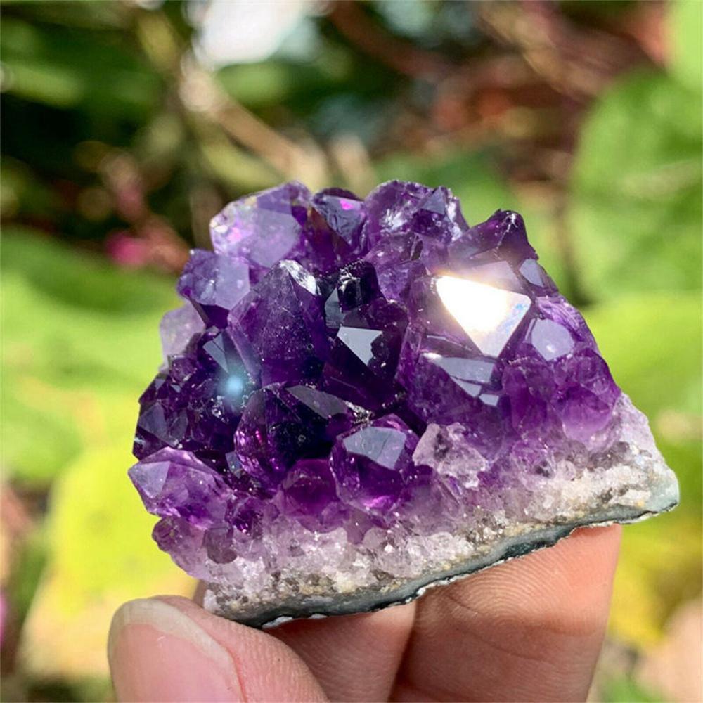D5 Amethyst Naturstein Lila Rosa Amethyste Kristalle Cluster Druse Geode Mineral Gestein Heilkristall Energiestab Handwerk