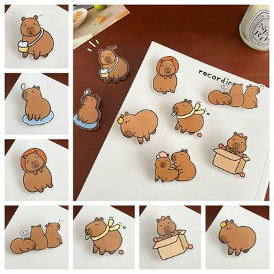 Cute Acrylic Capybara Pin Breastpin Animal Capibara Badge Cartoon Capybara Brooch  Girl