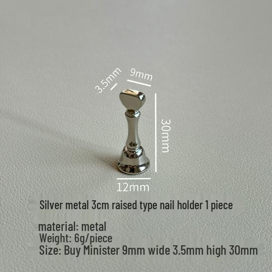 

Elevated Suction Cat Eye Nail Art Holder: Wearable Heart-Shaped Magnetic Silver Base
