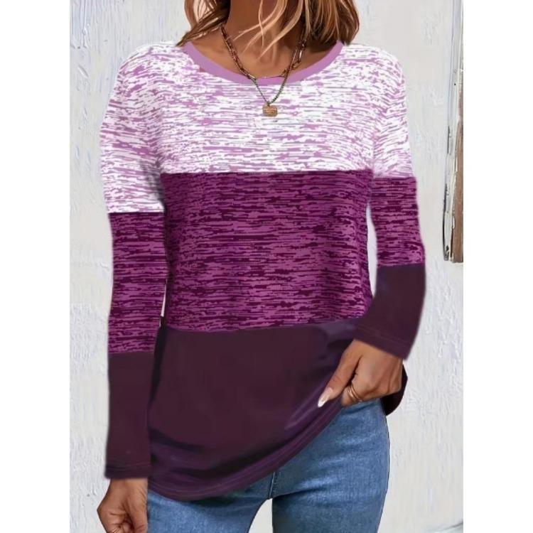 3D Floral Printed Long Sleeve T Shirt Women Fashion Round Neck Top Holiday Weekend