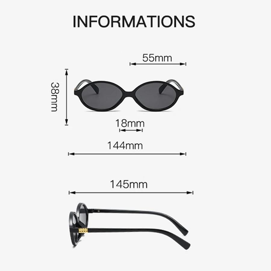 New Oval Sunglasses For Women Fashion Brand Black Small Frame Sun Glasses Female Retro Clear Lenses Eyewear Lady Trendy UV400