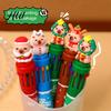 Colorful Retractable Pen Christmas Capybara Ballpoint 10 Color Cartoon Smooth Elk Snowmen Tree Multi-color Writing Festive Stationery Gift for