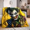 1pc Joker Clown Flannel Throw Blanket - HD Printed Lightweight Soft Warm All-Season Blanket for Sofa, Bed, Travel, Camping 109