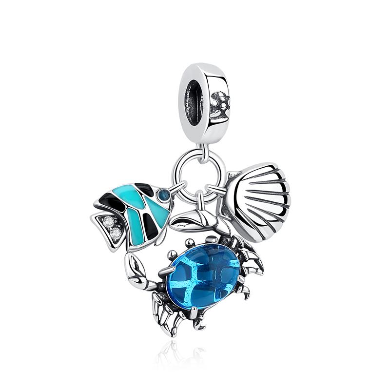 Original 925 Sterling Kupfer Charm Perle Liebe Hund Katze Pfote Panda Glühwürmchen Anhänger Charms Passend für Armbänder Halsketten Frauen Zirkon