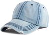 Laquest Distressed Denim Cap, 100% Cotton, Men's/Women's (Light Blue)