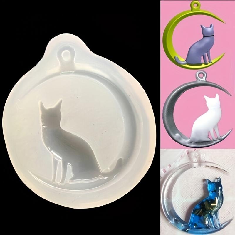 Moon Cat Silicone Pendant Mold Jewelry Making Resin Mould Epoxy Casting Craft DIY Resin Pendant Silicone Casting Mold
