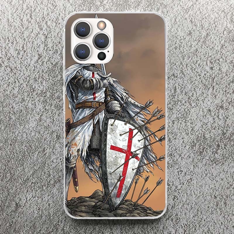 Knights Templar Crusades Phone Case For iPhone 17 16 15 14 13 12 11 Pro Max Mini Plus Air 7 SE 8 Soft Silicone Print Shell Funda