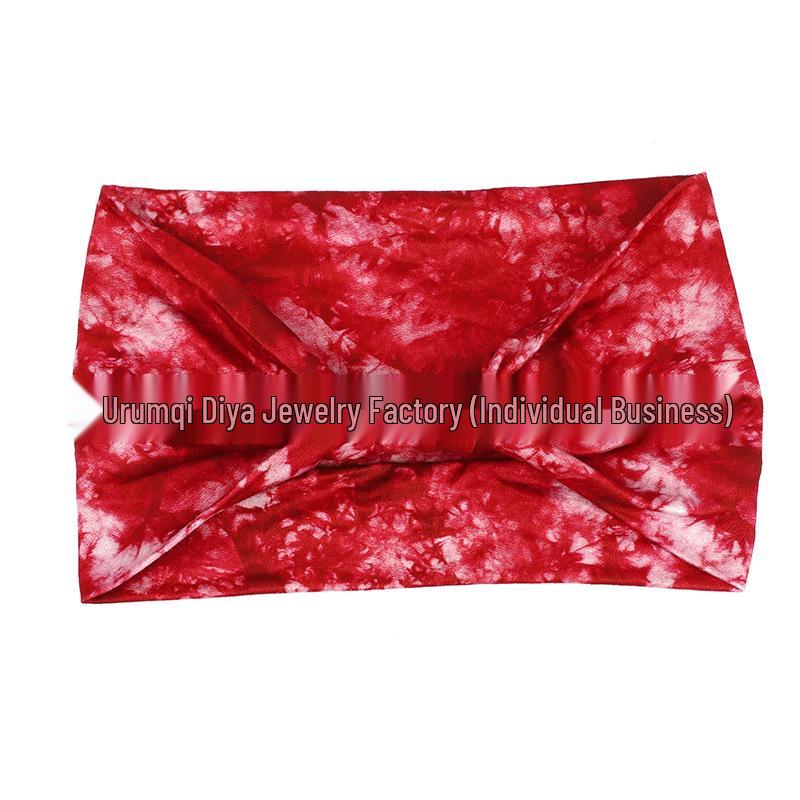 Bohemian Paisley Tie-Dye Wide Knot Headband for Women