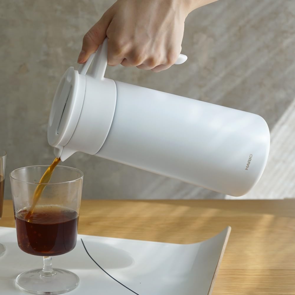 HARIO Insulated Coffee Ceramic Keeps Freshly Brewed Coffee Gift Wrapping Model (Hario) Pot, Coating, Double-Walled Vacuum, Fresh. Capacity 800ml.