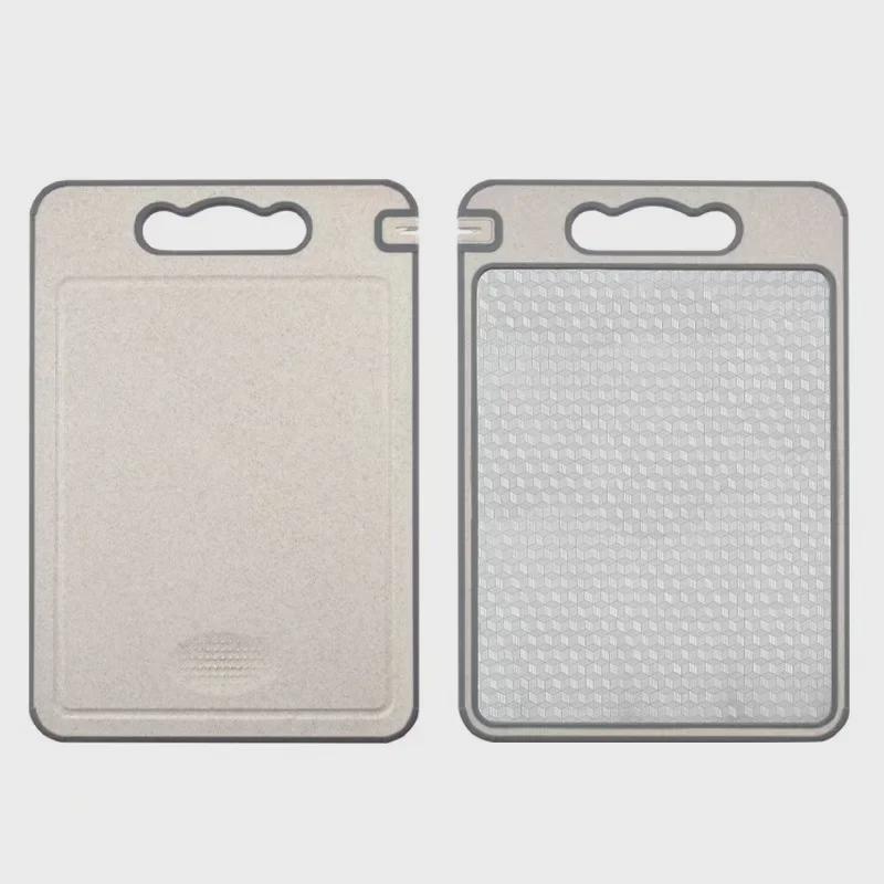 Diamond Pattern Double-Sided Kitchen Cutting Board with Stainless Steel Surface
