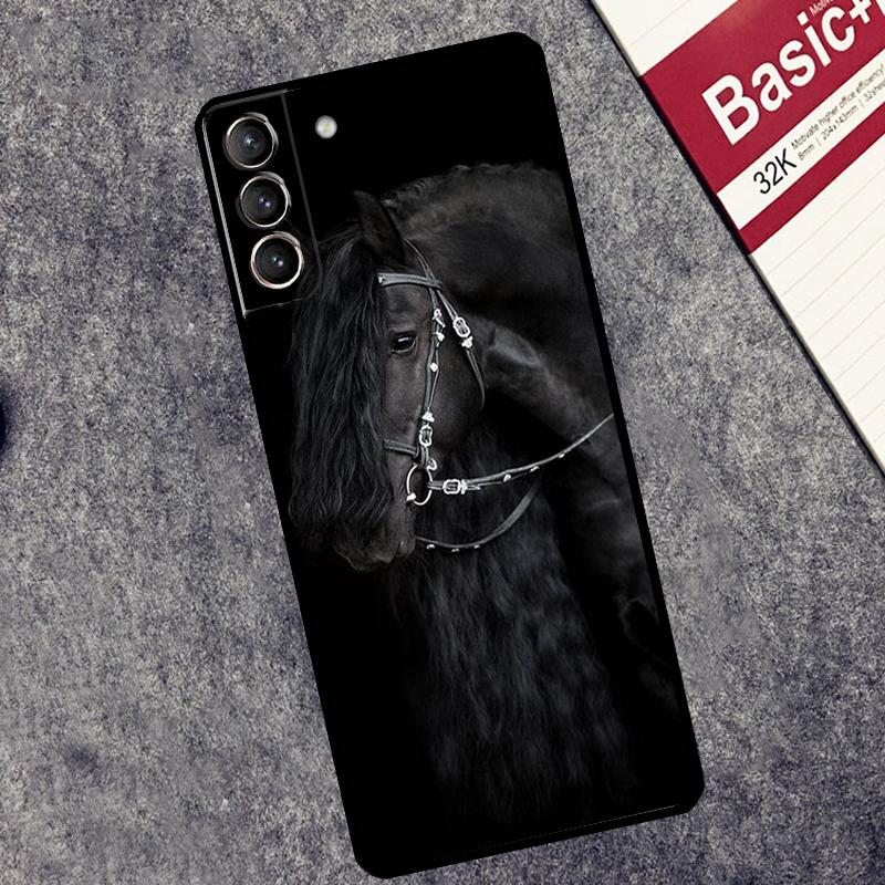 

Beautiful Black Horse Case For Samsung Galaxy S24 S23 S22 S21 Plus Ultra Note 20 S9 S10 Note 10 S20 S21 FE Cover Galaxy S9