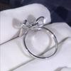 Bow Tie Square Zirconia Ring Elegant Luxury Simulated Diamond Wedding Ring for Women