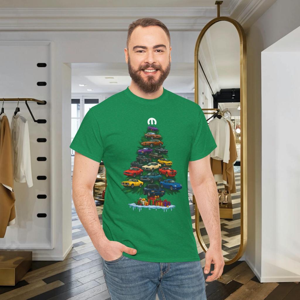 Classic Mopar Muscle Car Christmas Tree Holiday Graphic T- Shirt