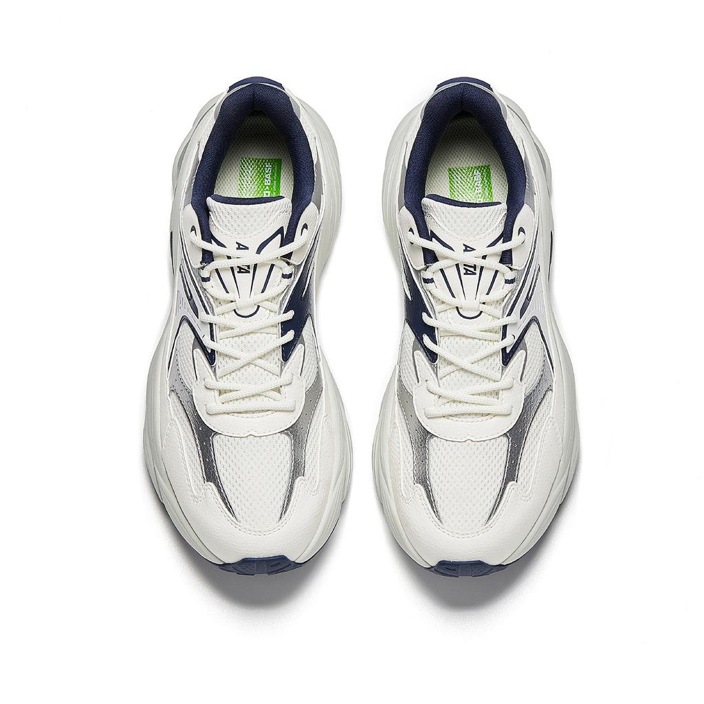Anta AT802 Cushioning Abrasion Resistant Height Increasing Casual Shoes Men's Ivory White/Silver/New Ink Blue 912618882-3