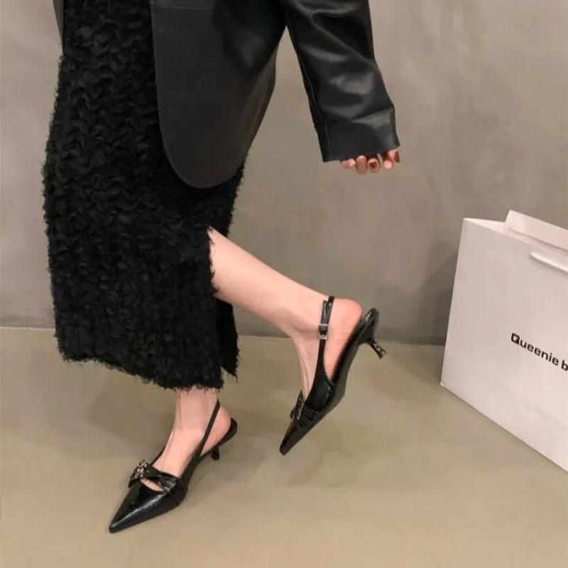 New High Heels Sandals Women Shoes Spring Summer Footwear Pointed Toe Party Ladies Shoes Fashion Buckle Strap Female Pumps