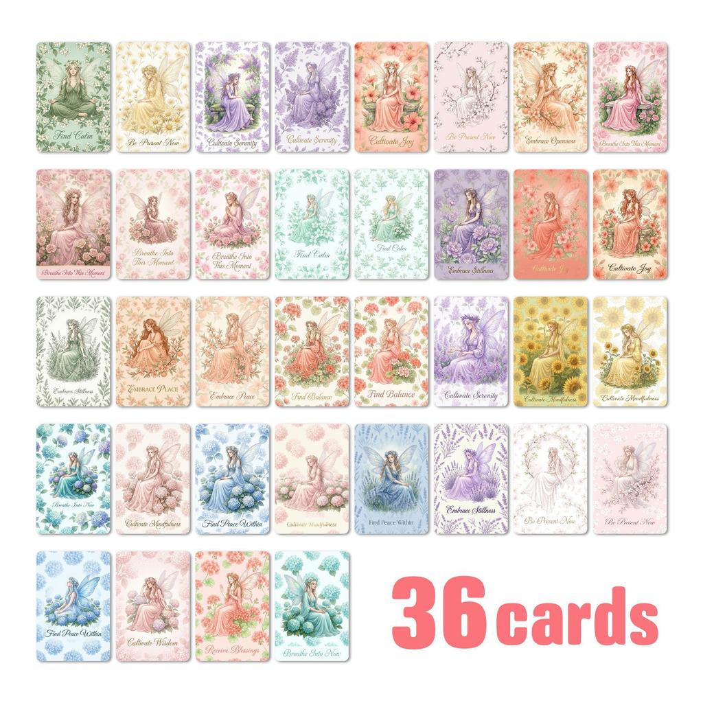 36 Dream Flower Elf Mindfulness Meditation Cards Gift Decoration Message Relaxation Text Cards