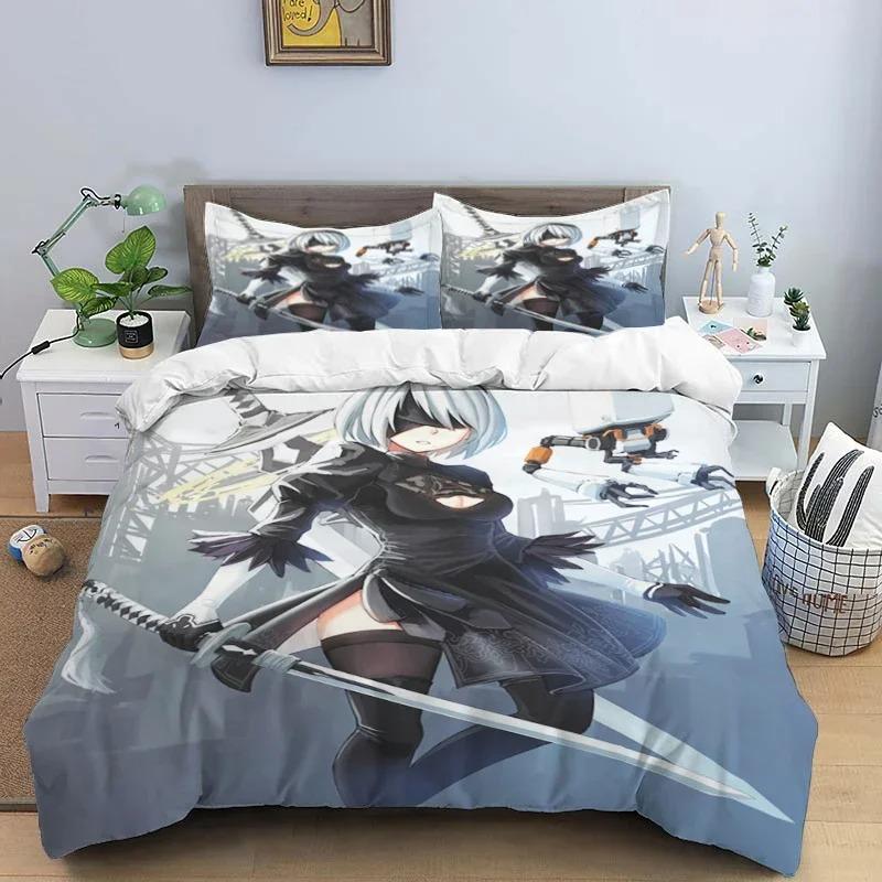 Comforter Comic Nier Art Print Three Piece Bedding Set Fashion Article Children Or Adults For Beds S S Bedding Set