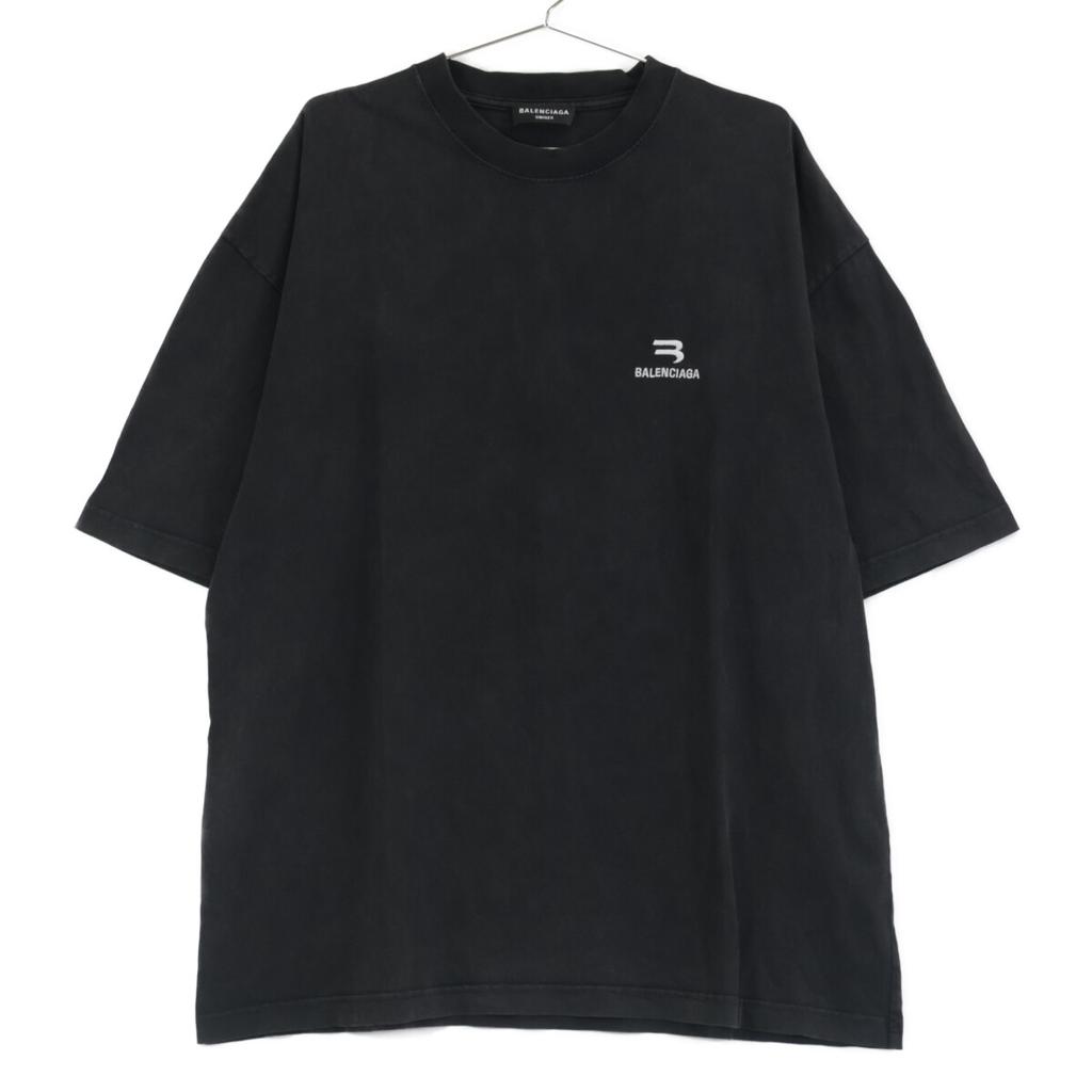 BALENCIAGA 612966 Black 21 One Point Crew Neck T-Shirt tops L blackUsed