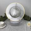 Clear Round Plastic Charger Plates, Dinner Plate with Gold Rim, Decorative Table, Wedding, Birthday, Brida, 13 Inch