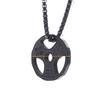 Men's Stainless Steel Fitness Dumbbell Necklace With Weight Plate Barbell Refining Pendant Fitness Necklace Men's Weightlifting Accessories