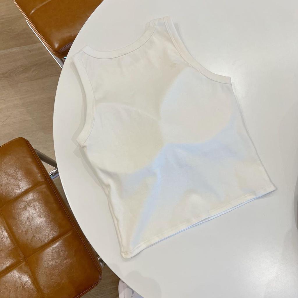 Jennie Fashion Vielseitiges Sportliches Weißes Buchstaben Camisole Tanktop für Damen