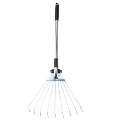 Teleskopischer Metallrechen Verstellbarer Gartenlaubrechen Campingrechen Ausziehbarer Metall