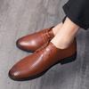 Men's Shoes Men's Business Casual Shoes Fashion Breathable Hole Shoes Youth Lace-up Small Leather Shoes Men