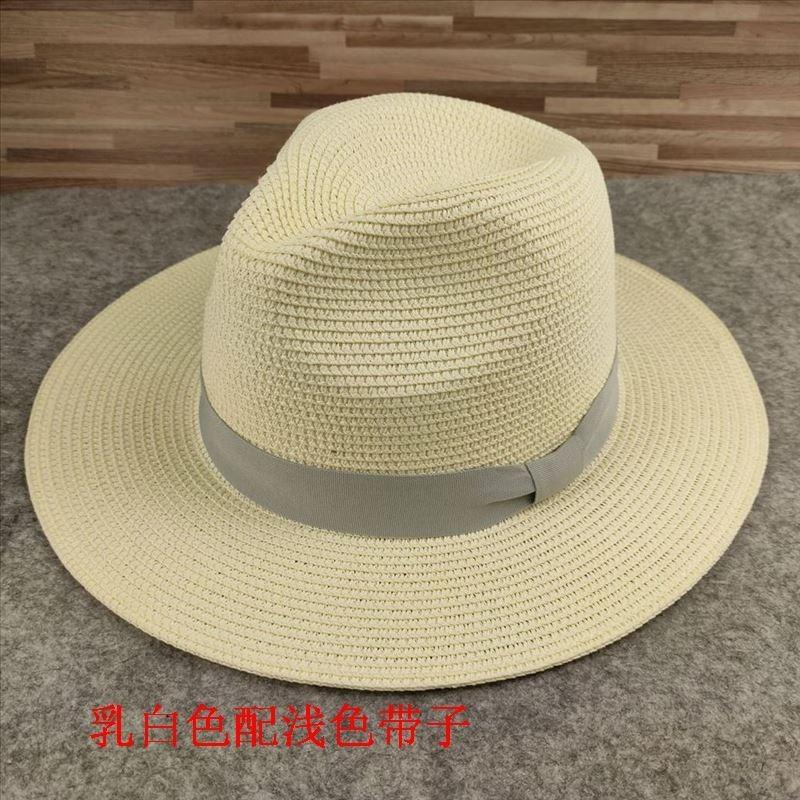 Chapeau de paille Panama à grande circonférence chapeau de protection solaire d'été pour le voyage chapeau de soleil pour la plage en bord de mer chapeau de soleil pour homme tendance