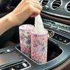 2 Rollen Auto-Taschentücher mit Blumenmuster - Zylindrische Taschentuchröhre, Zylindrisches Papier für das Auto, Inklusive Gesichts-Taschentuchpapier