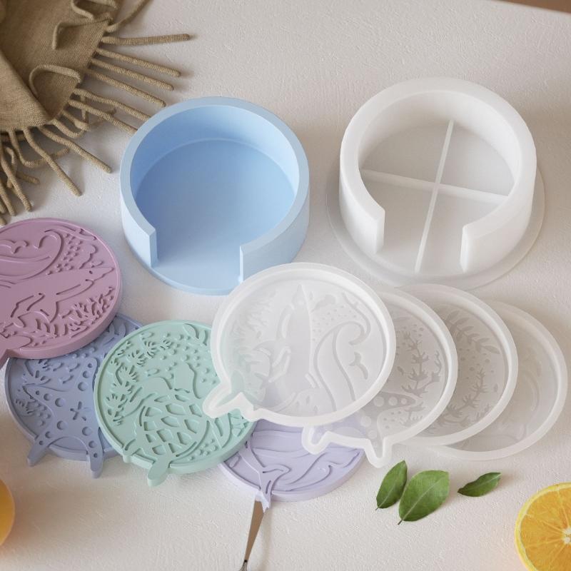 Food Grade Silicone Craft Mould Set for Handmade Resin Coasters Featuring Nauticals Designs and Easy Releases