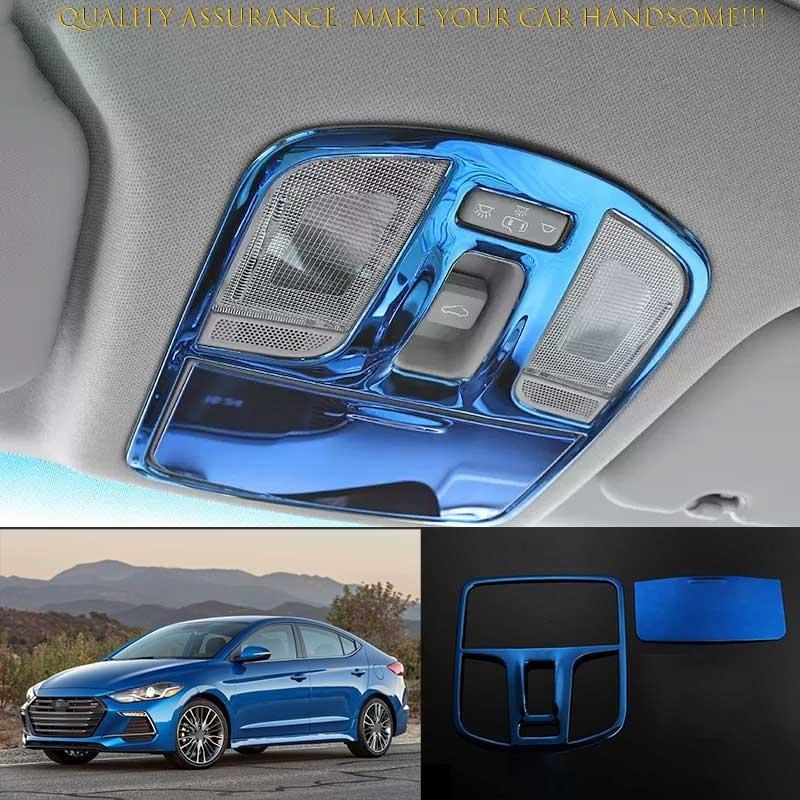 For Hyundai Elantra 2017-2020 Blue Titanium Front Reading Light Cover Trim 2PCS