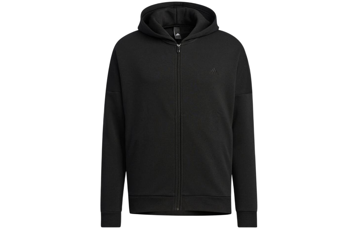 

Adidas Sweatshirts Men s Black Hooded Moderate Cardigan HM2686 XXL