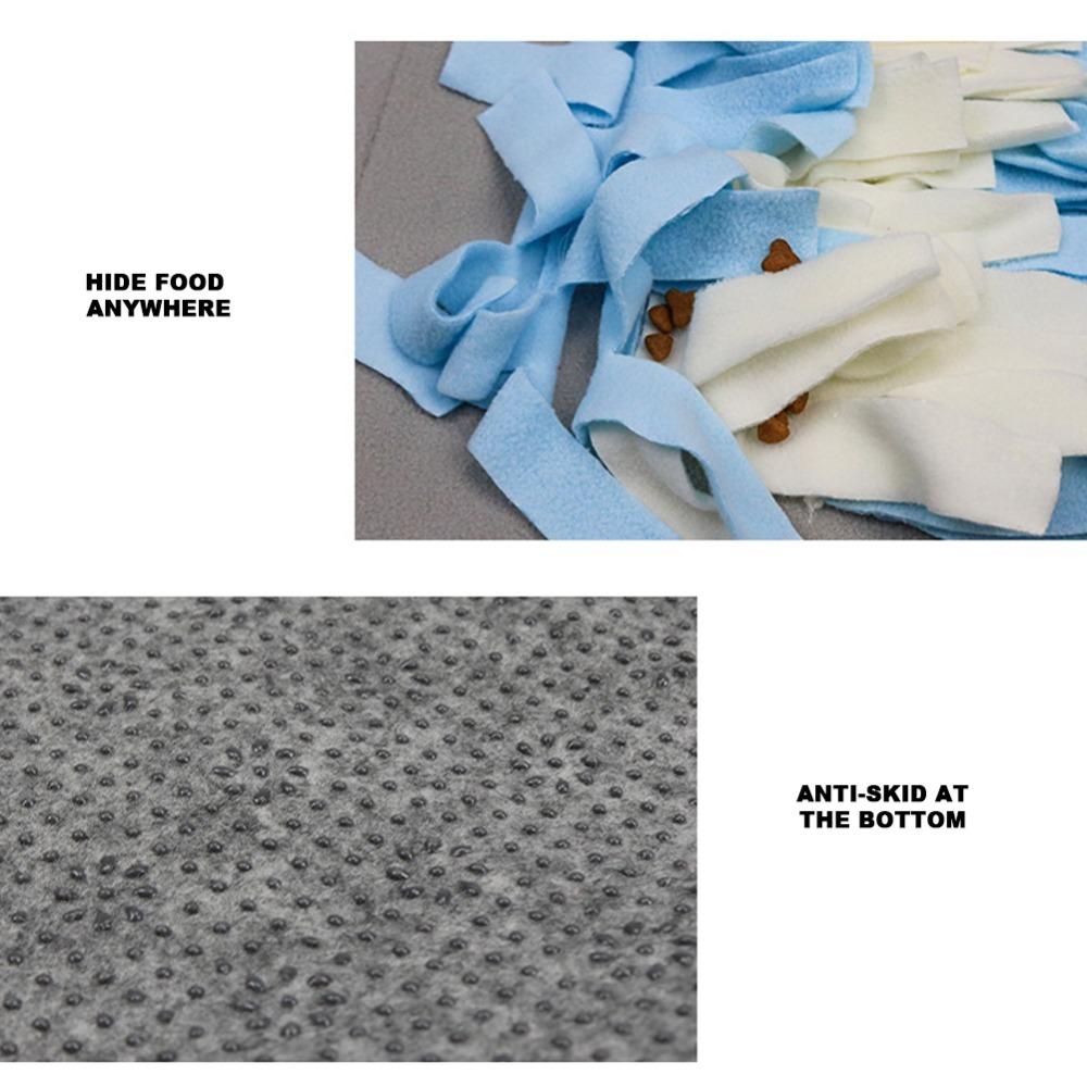 Multi Layer Strips Dog Snuffle Mat Plush Fabric Slow Feeding Mat Restlessness Calming