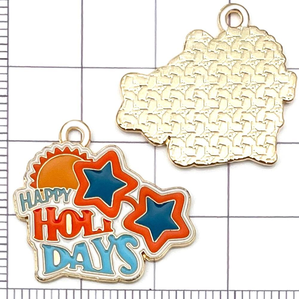 Colorful Enamel Cartoon Beach Charms for DIY Jewelry - Summer Travel Style, Set of 10