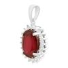 Серебряная подвеска с рубином 3.92ct, фианитами (2205326)