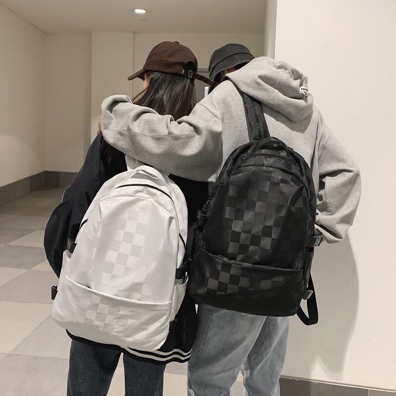 Li Shen Korean Style Checkerboard Student Backpack