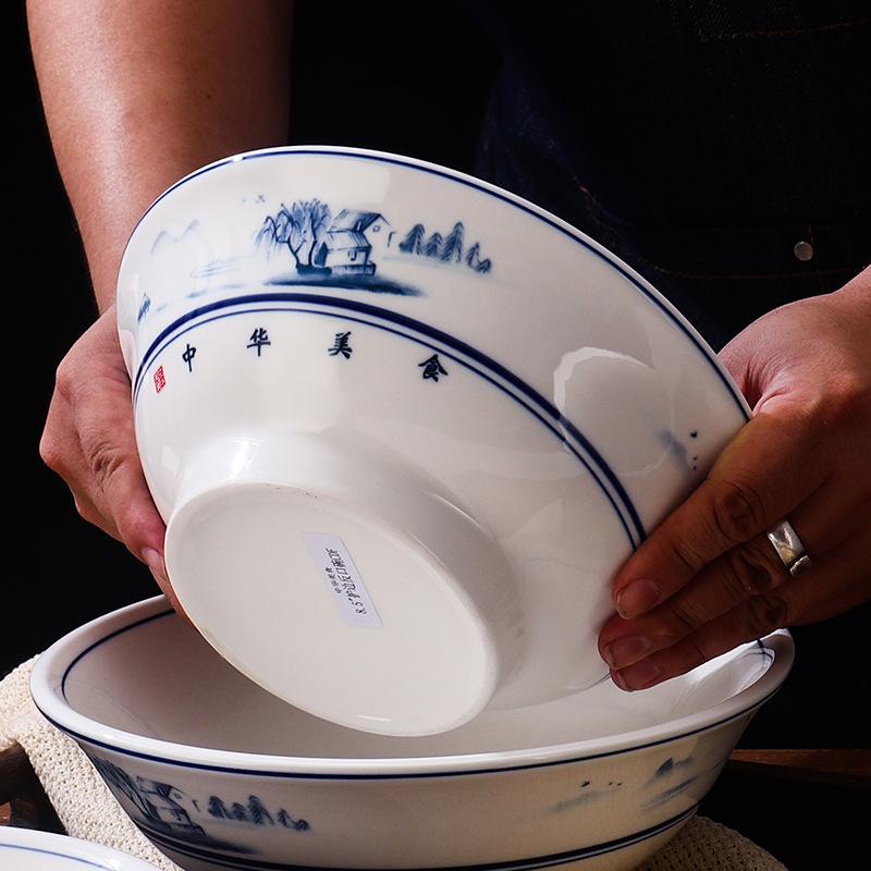Large High-Footed Ceramic Soup & Noodle Bowl