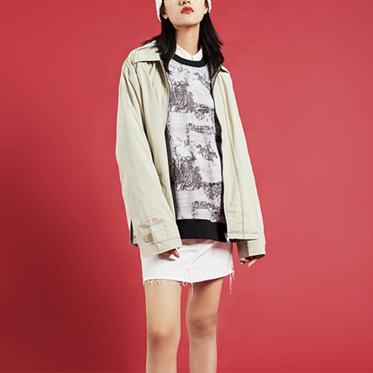 Li Ning X Palace Museum Kollaboration Lässige Sportjacke Langarm Unisex Jacke Grau-Grün AJDQ403-5