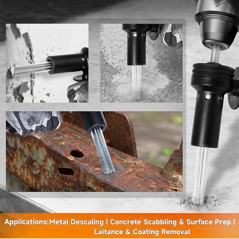 18 Needle Electric Rust Remover Rust Removal Tool With Hardened Steel Tip For Metal And Concrete Surfaces Cleaning