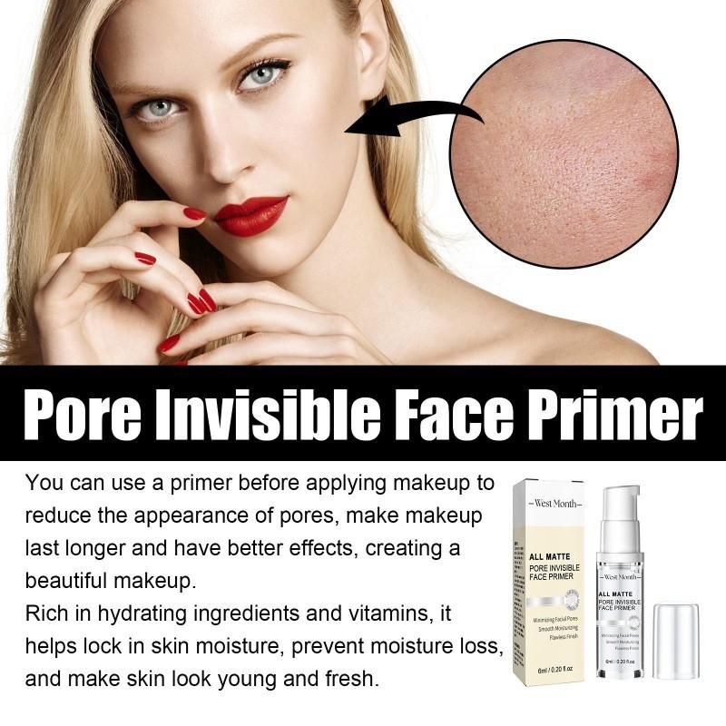 West Month Pore Invisible Primer Cream Hydrating Brightening Natural Finish For Flawless Makeup Application