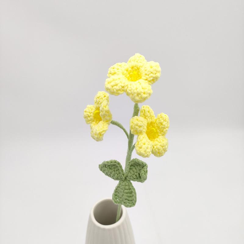Mini Rose Crochet Flowers Creative Knitted Flowers Crochet Woven Flower Bouquet Wedding Party Home Decor Gift