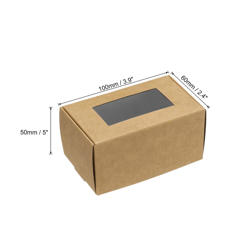 20 Pack Rectangle Paper Soap Box with Window Soap Boxes 3.3"x2.4"x1.2"/ 3.9"x2.4"x2"