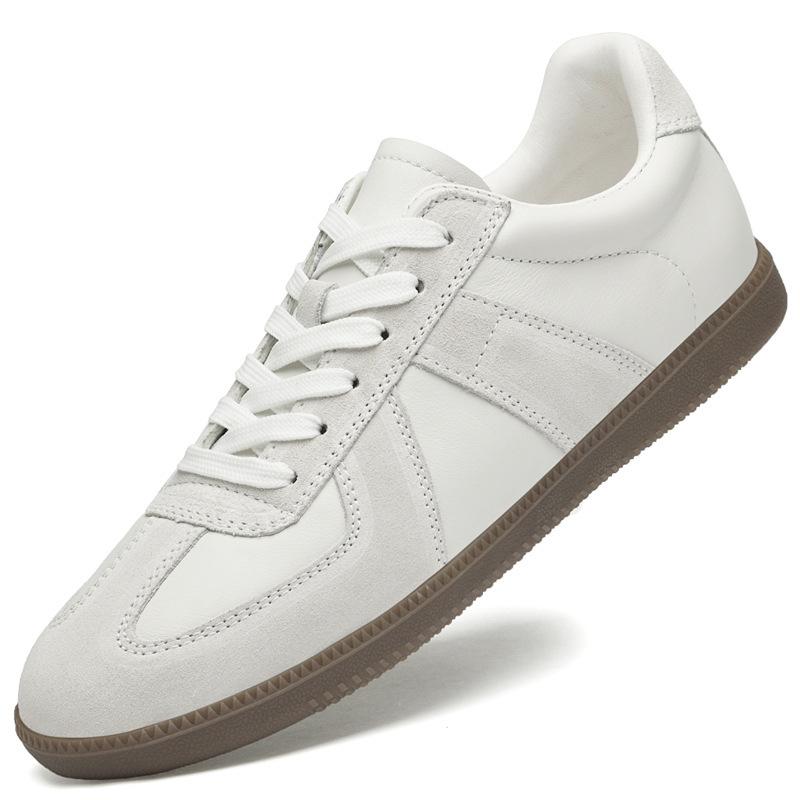 

Low-top German training shoes men s first-layer cowhide men s casual shoes suit versatile leather high-end board shoes summer hollow 44
