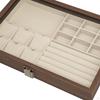 Jewelry Box Display Large Capacity with Dividers Flip Clear Open Lid Organizer Storage